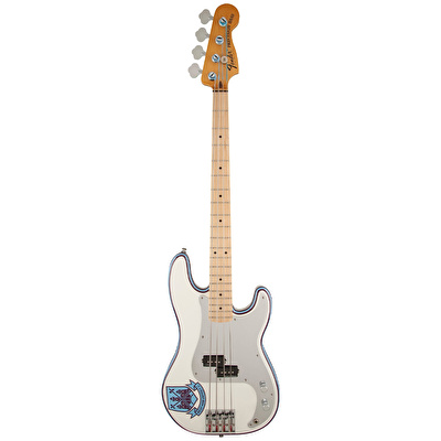 Fender Steve Harris Precision Bass Akçaağaç Klavye Olympic White Chrome PG Bas Gitar